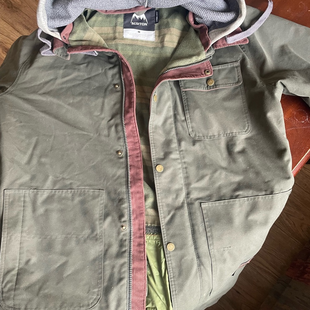 Burton Olive and Maroon Hooded Jacket